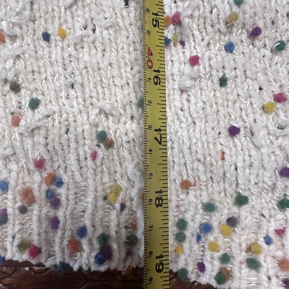 Ellison Birthday Cake Sprinkle Dot Pullover Cream Sweater Size Large - Picture 7 of 8